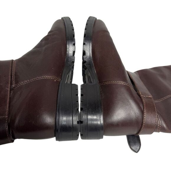 La Canadienne brown buckle pull on knee high leather boots size 6 - Picture 10 of 14